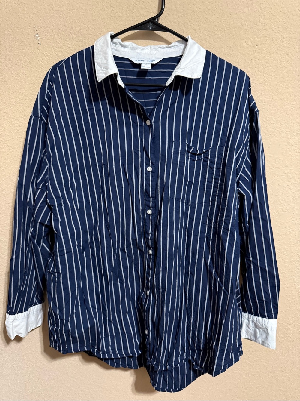 Old Navy Blue Striped Button Down - Size Medium